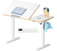 FlexiSpot Bureau Enfant, Bureau Électrique avec Plateau Inclinable, pour Enfants À Partir De 6 Ans, 3 Mémoires Et Sécurité Enfant
