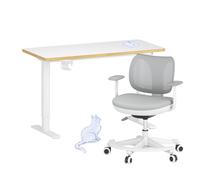 FLEXISPOT Bureau Enfant, Bureau Électrique Réglable en Hauteur avec Affichage LED, 3 Mémoires, Plateau Ergonomique 110 x 52 cm (Ensemble Table et Chaise pour Enfant SK1)