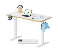 FlexiSpot Bureau Enfant Ergonomique, Bureau d'Étude Réglable en Hauteur, Bureau pour Enfants Électrique, 110x52CM (Blanc)