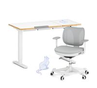 FLEXISPOT Bureau Enfant et Chaise, Bureau Assis Debout Réglable 56-88 cm avec Plateau Réversible, 3 Positions Mémoire, Écran LED, Sécurité & Anti-Collision, 110×52 cm, pour Étude & Chambre