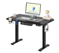 FLEXISPOT Bureau réglable en hauteur 110x54cm électrique 4 fonction mémoire, protection anti-collision, capacité de charge 70kg, crochet, gestion des câbles(Noir)