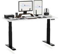 FLEXISPOT Bureau réglable en hauteur 140x80cm 2 moteurs, capacité de charge 160kg, protection anti-collision, plateau monobloc 25mm, 4 mémoires blanc