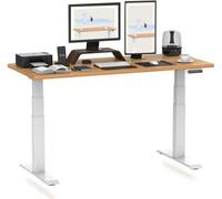 FLEXISPOT Bureau réglable en hauteur 180x80cm 2 moteurs, capacité de charge 160kg, protection anti-collision, plateau monobloc 25mm, 4 mémoires érable
