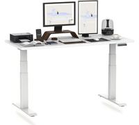 FLEXISPOT Bureau réglable en hauteur 180x80cm 2 moteurs, capacité de charge 160kg, protection anti-collision, plateau monobloc 25mm, 4 mémoires blanc