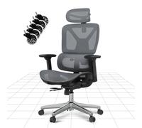 FLEXISPOT C7 Pro Chaise de Bureau Ergonomique avec roulettes à Lame, Accoudoirs 3D, Chaise Bureau Gaming Pivotante Réglable en Hauteur avec Appuie-tête et Soutien Lombaire Indépendant, Gris
