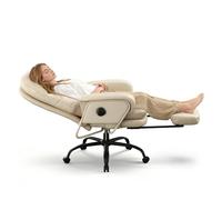 FLEXISPOT Chaise de Bureau avec Repose-Pieds, Inclinable à 165°, PU | Luno HC4, Fauteuil de Bureau Ergonomique, Inclinaison 165°, Repose-Pieds avec Roulettes, Confort Nuageux, Garantie 5 Ans
