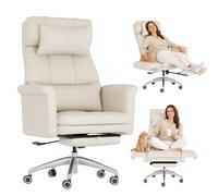FLEXISPOT Chaise de Bureau Ergonomique, Accoudoirs Rabattables 180°, PU | Luno HC4, Accoudoirs Rabattables à 180°, Dossier Inclinable 130°, Espace Élargi, Confort Ergonomique, Garantie 5 Ans