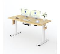 FLEXISPOT E1 Pro Bureau Assis Debout 160x80cm, 2 Moteurs, Bois d'hévéa | Plateau monobloc 25mm, Charge 120kg, Système Anti-collision, Fonctions 4 Mémoires & Accessoires Pratiques, Garantie 10 ans
