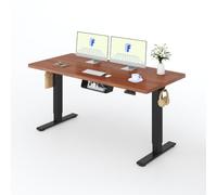 FLEXISPOT E1 Pro Bureau Assis Debout 160x80cm, 2 Moteurs, Bois d'hévéa | Plateau monobloc 25mm, Charge 120kg, Système Anti-collision, Fonctions 4 Mémoires & Accessoires Pratiques, Garantie 10 ans