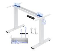 FLEXISPOT E1 Pro Bureau Assis Debout Électrique avec Support Double Écran | Compatible plateaux 120-180 cm, charge 100 kg, support double écran 17-32", 4 mémoires, garantie 5 ans, Blanc