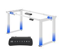 FLEXISPOT E2Q Cadre Bureau Assis Debout, Table avec 4 Pieds et Double Moteurs, Table à Manger et Bureau, Télescopique 2 Directions (Capacité de Charge 150 kg) Blanc