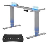 FlexiSpot E5-Pro Bureau Assis Debout Électrique 2 Moteurs,Charge 160kg,3 Colonnes,Rappel de Sédentarité,Système Anti-collision,Gris
