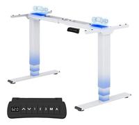 FlexiSpot E5-Pro Bureau Assis Debout Électrique 2 Moteurs,Charge 160kg,3 Colonnes,Rappel de Sédentarité,Système Anti-collision,Blanc