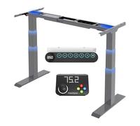 FLEXISPOT E6 Bureau Assis Debout Électrique Cadre de Bureau Debout Réglable en Hauteur à 3 Colonnes 2 Moteurs, Panneau de Contrôle à Fonctions Mémoires, Charge 160kg, Flex-Pad contrôle Manuel, Gris