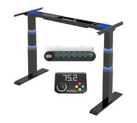 FLEXISPOT E6 Bureau Assis Debout Électrique Cadre de Bureau Debout Réglable en Hauteur à 3 Colonnes 2 Moteurs, Panneau de Contrôle à Fonctions Mémoires, Charge 160kg, Flex-Pad contrôle Manuel,Noir