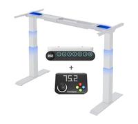 FLEXISPOT E6 Bureau Assis Debout Électrique Cadre de Bureau Debout Réglable en Hauteur à 3 Colonnes 2 Moteurs, Panneau de Contrôle à Fonctions Mémoires, Charge 160kg, Flex-Pad contrôle Manuel, Blanc