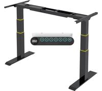 FLEXISPOT E6 Bureau réglable en hauteur, avec 2 moteurs, capacité de charge 160 kg, protection anti-collision, 4 commandes à mémoire & USB, 3 positions (Noir)