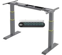 FLEXISPOT E6 Bureau réglable en hauteur, avec 2 moteurs, capacité de charge 160 kg, protection anti-collision, 4 commandes à mémoire & USB, 3 positions (Gris)