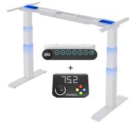 FlexiSpot E6 Cadre de Bureau Assis Debout 3 Colonnes 2 Moteurs, Flex-Pad contrôle Manuel à Fonctions Mémoires, Charge 160kg, Blanc