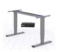 FLEXISPOT EC4 Bureau Assis Debout Capacité de Charge 120kg,Électrique à 2 Moteurs,Cadre de Bureau Réglable en Hauteur,Panneau de Contrôle avec Port-Type C/A,Système Anti-Collision,Gris