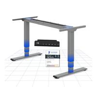 FLEXISPOT EC5 Lite Bureau Assis Debout Électrique à 2 Moteurs,Piétement à 3 Colonnes, Charge 100kg,Bureau Réglable en Hauteur en Acier avec Panneau Smart à Fonctions Mémoires,Gris
