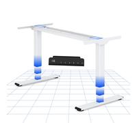 FLEXISPOT EC5-Lite Pied de table réglable en hauteur électriquement, double moteur, pieds à 3 niveaux, capacité de charge 100kg, 4 mémoires, anti-collision, blanc