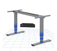 FLEXISPOT EC5-Lite Pied de table réglable en hauteur électriquement, double moteur, pieds à 3 niveaux, capacité de charge 100kg, 4 mémoires, anti-collision, gris