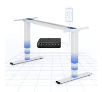 FLEXISPOT EC5 Plus Bureau Assis Debout Capacité de Charge 120kg,Électrique à 2 Moteurs,Cadre de Bureau Réglable en Hauteur,Panneau de Contrôle avec Port-Type C/A,Système Anti-Collision,Blanc