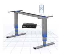 FLEXISPOT EC5 Plus Pied de bureau réglable en hauteur, électrique avec 2 moteurs, télescope à 3 positions, 4 fonctions de mémoire, protection anti-collision Gris