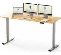 FLEXISPOT EF1 160x80cm Bureau électrique réglable en hauteur Montage rapide Mémoiremanuelle Pupitre assis/debout pour bureau（Érable + pieds gris）