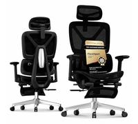 FLEXISPOT ErgoX Chaise de Bureau Ergonomique | Chaise Gaming en Maille Respirante, Accoudoirs 3D, Appuie-tête Réglable, Pivotante Réglable Hauteur, Bureau & Gaming, Noir