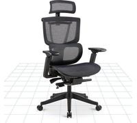 FLEXISPOT C7 Air Chaise de Bureau Ergonomique avec Support Lombaire Réglable, Accoudoirs 4D et Appui-Tête 2D, Fauteuil de Bureau Réglable en Hauteur, Capacité de Charge Jusqu'à 130 kg