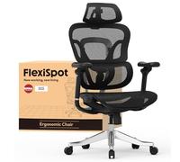 FLEXISPOT ErgoX Pro Max Chaise Ergonomique, Capacité de 300kg, avec Appui-tête 4D et Accoudoirs 5D, Dossier Intégré et Soutien Lombaire, Chaise de Bureau pour Le Bureau et Les Jeux, Noir