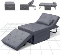 FLEXISPOT Fauteuil-lit Convertible 3 en 1 avec Dossier Inclinable 69x191Cm, Coussin et Sac de Rangement, Chaise Longue 1 Place,