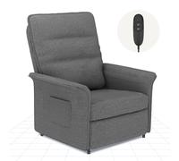 FLEXISPOT Fauteuil relax électrique avec fonction chaise longue et housse d'été Fauteuil TV réglable & fauteuil TV, dossier 105°-155° (gris clair)