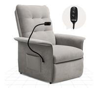 FLEXISPOT Fauteuil Relax Électrique avec Support Téléphone, Fauteuil Inclinable avec Dossier Réglable 105°-155°, Fauteuil TV pour Chambre, Salon et Home Cinéma, Gris Clair