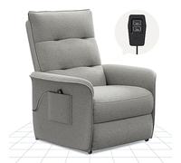 FLEXISPOT Fauteuil Relax Électrique, Fauteuil Inclinable avec Dossier Réglable 105°-155°, Fauteuil TV pour Chambre, Salon et Home cinéma, Gris Clair