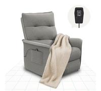 FLEXISPOT Fauteuil Relax Électrique, Fauteuil Inclinable avec Dossier Réglable 105°-155°, Fauteuil TV pour Chambre, Salon et Home cinéma, Gris Clair