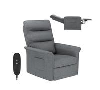 FLEXISPOT Fauteuil Relax Électrique Inclinable 105°-155°,Fauteuil TV Ergonomique avec Repose-Pieds Intégré,Mousse Haute Densité, Charge 150 kg,Gain de Place pour Salon,Chambre et Home Cinéma,Gris Fumé