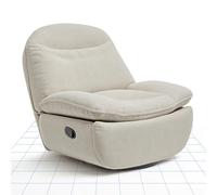 FLEXISPOT Fauteuil Relax TV, inclinable et pivotant 360°, avec Poche latérale, Fonction Sommeil, Fauteuil à Bascule pour Salon, Dossier et Repose-Pieds réglables séparément, Beige