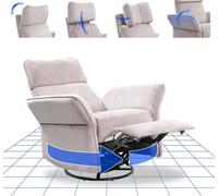 FlexiSpot Fauteuil Relaxant Électrique - Inclinable, Pivotant, Bascule, Appuie-Tête 3D, Accoudoirs & Dossier Réglables - Beige