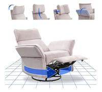 FlexiSpot Fauteuil Relaxant Électrique XR8 Cradle, Inclinable, Pivotant, Appuie-Tête 3D, Accoudoirs,Dossier Réglables,Beige
