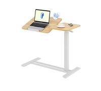 FLEXISPOT H7 Table de Lit Mobile 80x40 cm, 4 Roues Cachées, Plateau Pliable | Bureau Réglable 65-105 cm, Charge 7 kg, Table d’Appoint Idéale pour Ordinateur, Lecture, Travail ou Repas au Lit, Érable