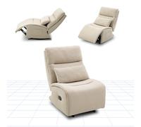 FLEXISPOT HomeEase Fauteuil Relax avec 3-Fach Fonction de Reclinage, Fauteuil TV à Bascule avec Tissu Velours Résistant à l'eau, Coussin & Poche Latérale, Idéal pour la Famille & Détente, Beige