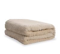 FLEXISPOT Plaid Doux et Chaud 150x150 cm - Couverture Polaire Ultra Moelleuse, Hypoallergénique pour Bébé, Lavable en Machine, Résistante à l’Eau - Idéal Canapé, Lit, Chambre (Beige)