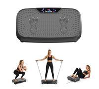 FLEXISPOT Plateforme Vibrante Fitness avec Bandes Élastiques, 120 Vitesses et 3 Modes, Plateforme de Vibration Musculaire pour Sport à Domicile, Compacte avec Roues