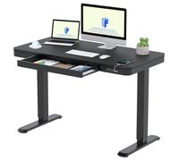 FlexiSpot Q3 Bureau Assis Debout 120x60cm avec Affichage LED, Fonction Mémoire et Port USB,Table Électrique avec Tiroir, Noir