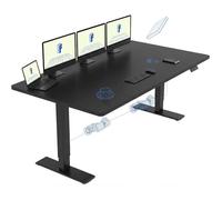 FlexiSpot QB2 Bureau Assis Debout 140 x 70 cm avec 2 Moteurs Puissants, Réglable en Hauteur, avec Fonction Mémoire, Noir