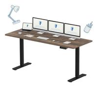 FlexiSpot QB2 Bureau Assis Debout 160 x 70 cm avec 2 Moteurs Puissants, Réglable en Hauteur, avec Fonction Mémoire (Noir + Marron)