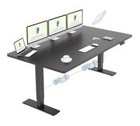 FLEXISPOT Bureau Assis Debout 200 x 80 cm avec 2 Moteurs Puissants, Table Stable Réglable en Hauteur, Bureau Électrique avec Fonction Mémoire (Noir + Noir)